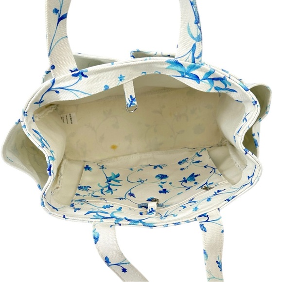 Hill House  The Market Tote White & Blue Floral Embroidered Bag - Picture 10 of 12